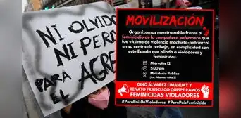 Convocan movilización contra el feminicidio de la enfermera víctima de violación grupal en Puno
