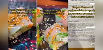 Peruana encuentra gusano en conocido restaurante de comida japonesa: "El ingrediente secreto" Peruana encuentra gusano en conocido restaurante de comida japonesa: "El ingrediente secreto"