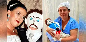 Mujer se casó con muñeco de trapo y anunció su segundo embarazo: "Vamos a tener una niña”