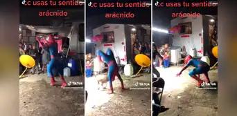 “Usó su sentido arácnido”: hombre disfrazado de Spiderman esquiva a perrito con sorprendente acrobacia