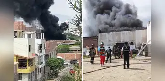 Fuerte incendio consume almacén de la Universidad Nacional de Trujillo Fuerte incendio consume almacén de la Universidad Nacional de Trujillo