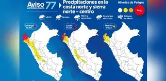 Senamhi advierte lluvias, nieve y granizo hasta de extrema intensidad en la costa norte y sierra Senamhi advierte lluvias, nieve y granizo hasta de extrema intensidad en la costa norte y sierra