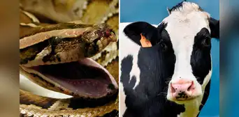 Una serpiente pitón se comió una vaca entera y reventó: “Escena muy aterradora” Una serpiente pitón se comió una vaca entera y reventó: “Escena muy aterradora”
