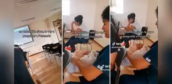 Universitaria es vista armando su desayuno en plena clase: "Un antojito" Universitaria es vista armando su desayuno en plena clase: "Un antojito"