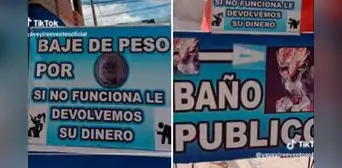 Baño público se hace viral con singular cartel: “Baje de peso por 50 céntimos”