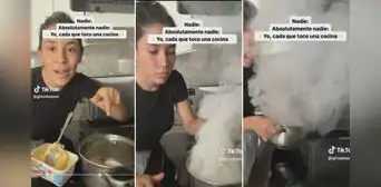 Quiso grabar tutorial de cocina, pero todo se sale de control: “Dios, soy yo de nuevo”