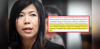 María Cordero: Fuerza Popular solicita inhabilitar 10 años a congresista 'mochasueldo'
