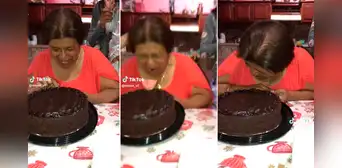 Mujer pasa bochornoso incidente al intentar darle una mordida a su pastel: ¡se le cayó la dentadura postiza! Mujer pasa bochornoso incidente al intentar darle una mordida a su pastel: ¡se le cayó la dentadura postiza!