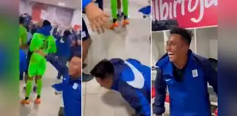 Christian Cueva se resbaló en pleno festejo, disimuló haciendo planchas y desató la risa de todos Christian Cueva se resbaló en pleno festejo, disimuló haciendo planchas y desató la risa de todos