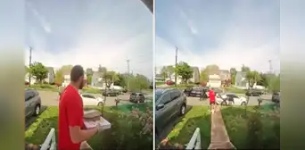 ¡Llegó en el momento preciso! Repartidor de pizza pone el pie a ladrón, tropieza y evita que escape ¡Llegó en el momento preciso! Repartidor de pizza pone el pie a ladrón, tropieza y evita que escape