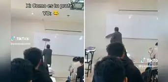 Docente no encuentra mota para limpiar la pizarra y asombra al usar una escoba: "Otro level" Docente no encuentra mota para limpiar la pizarra y asombra al usar una escoba: "Otro level"