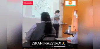 Huaral: profesor carga a bebé de una alumna para que ella no se distraiga Huaral: profesor carga a bebé de una alumna para que ella no se distraiga
