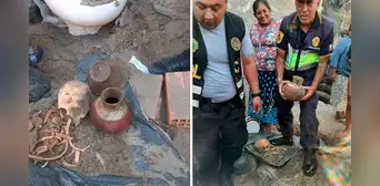 Familia halla supuestos restos preincas mientras preparaba su casa para ampliarla en Chimbote