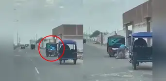 Ladrón sorprende al robar un mototaxi en movimiento en Chiclayo Ladrón sorprende al robar un mototaxi en movimiento en Chiclayo