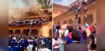 Decenas de alumnas huyen desesperadas de voraz incendio que consume colegio en el Congo