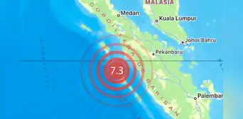 Terremoto en Indonesia de magnitud 7.3 azota la isla de Sumatra y activa alerta de tsunami Terremoto en Indonesia de magnitud 7.3 azota la isla de Sumatra y activa alerta de tsunami