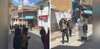 Policías disparan bombas lacrimógenas a estudiantes de la Universidad Nacional de Huancavelica