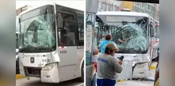 Alrededor de 9 heridos dejó choque entre buses del Metropolitano en la estación España