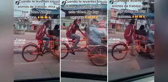 Sin excusas para el trabajo: hombre con discapacidad saca adelante a su familia a bordo de su bicitaxi