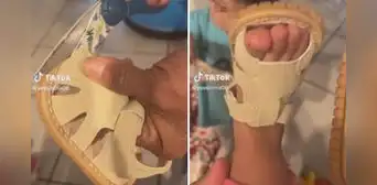 Corta zapatos de su bebé y los convierte en sandalias para que le calcen: “No me va a tragar la pobreza” Corta zapatos de su bebé y los convierte en sandalias para que le calcen: “No me va a tragar la pobreza”