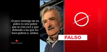 No hay prueba de que Mujica haya dicho que “el peor enemigo de un pobre es otro pobre que se cree rico”