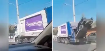 “Creí haberlo visto todo”: captan a camión compactador llevando un auto como basura “Creí haberlo visto todo”: captan a camión compactador llevando un auto como basura