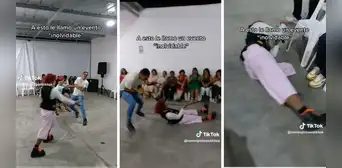 Payaso termina en el suelo mientras juega a jalar la soga en fiesta familiar: “Qué gran trabajo”