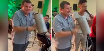 Cura sorprende tocando güiro al ritmo del "Santo Cachón" Cura sorprende tocando güiro al ritmo del "Santo Cachón"