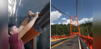 Atentan contra puente Punta Arenas al cortar cables que sostienen su infraestructura sobre río Huallaga Atentan contra puente Punta Arenas al cortar cables que sostienen su infraestructura sobre río Huallaga