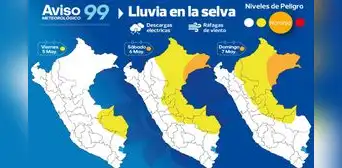 Senamhi advierte descenso de temperatura y lluvias intensas en la selva del país Senamhi advierte descenso de temperatura y lluvias intensas en la selva del país