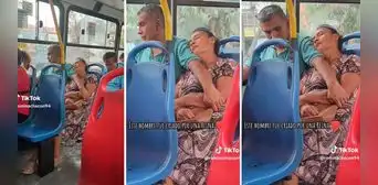 Pareja crea una tierna escena en el bus y usuarios se emocionan: “Muy lindo”