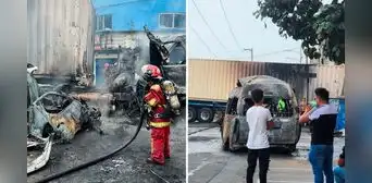 Explosión en SMP: se reportan 8 heridos tras choque de combi y tráiler que llevaba GNV