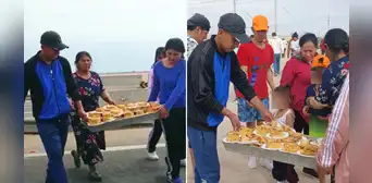 Familia peruana apoya con platos de comida a migrantes ubicados en la frontera Perú-Chile