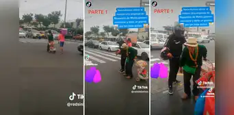 Joven se baja de su moto y detiene el tráfico para que adulto mayor cruce la pista de la av. Abancay Joven se baja de su moto y detiene el tráfico para que adulto mayor cruce la pista de la av. Abancay