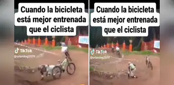 “La bicicleta está mejor entrenada que el deportista”: se cae en competencia, y su vehículo sigue en carrera “La bicicleta está mejor entrenada que el deportista”: se cae en competencia, y su vehículo sigue en carrera