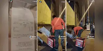 Va a entregar pedido, no encuentra al cliente y se lo regala a 2 adultos mayores que vivían en la calle Va a entregar pedido, no encuentra al cliente y se lo regala a 2 adultos mayores que vivían en la calle