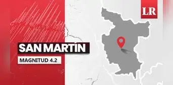 Temblor de magnitud 4.2 se sintió en San Martín hoy, según IGP Temblor de magnitud 4.2 se sintió en San Martín hoy, según IGP