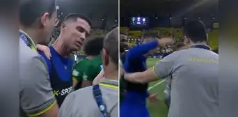 Cristiano Ronaldo y el empujón a auxiliar de Al Khaleej que ha causado revuelo en redes
