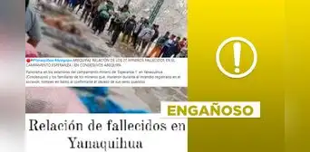 Imagen de fallecidos no corresponde al incendio en mina de Yanaquihua, Arequipa