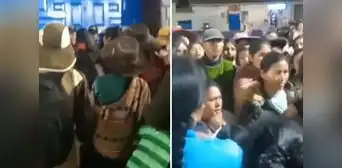 Cusco: madres hicieron plantón para exigir que alcaldesa les dé canastas como les habría prometido