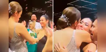 Magdyel Ugaz se emocionó hasta las lágrimas al recibir el bouquet de Karen Schwarz Magdyel Ugaz se emocionó hasta las lágrimas al recibir el bouquet de Karen Schwarz