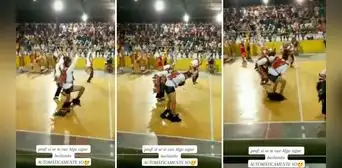 Joven la rompe en la pista de baile a pesar que traje se le cae: “Profesional y ganador”