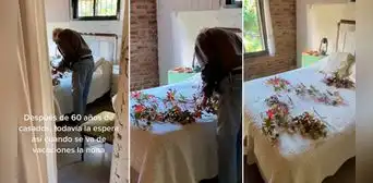 Adulto mayor prepara hermoso detalle por regreso de su esposa que se fue de viaje: “Qué romántico”