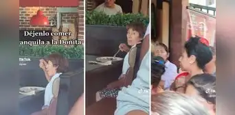Apuran a señora para que coma rápido y puedan entrar al restaurante: "Déjenla disfrutar su pollito" Apuran a señora para que coma rápido y puedan entrar al restaurante: "Déjenla disfrutar su pollito"