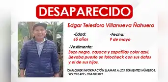 Adulto mayor salió a rezar y va 8 días desaparecido: fue visto por última vez en Huachipa