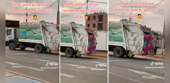 “Barney ganándose la vida en Perú”: hombre se disfraza del dinosaurio morado para recoger la basura
