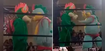 Captan a Timoteo peleando con Bowser en ring de lucha libre: "De la refurinfunflay"
