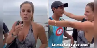 Alejandra Baigorria regala zapatillas a corredor que vino a concursar en la Maratón Lima 42k Alejandra Baigorria regala zapatillas a corredor que vino a concursar en la Maratón Lima 42k