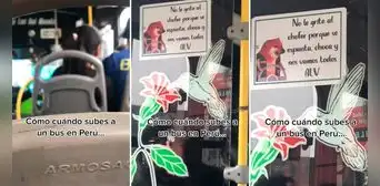 Chofer coloca singular mensaje en su micro para todos sus pasajeros y es viral: "Solo en Perú"