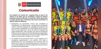 Ministerio de Cultura rechaza calificativo racista emitido en "Esto es guerra" Ministerio de Cultura rechaza calificativo racista emitido en "Esto es guerra"